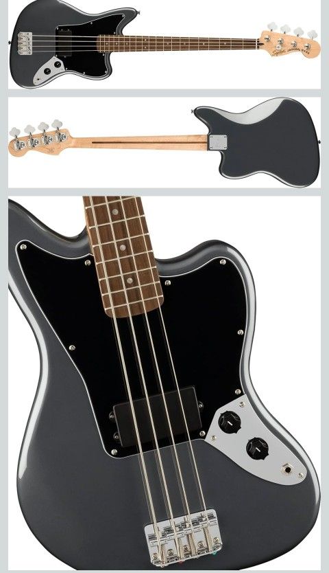 Fender Squier Affinity Series Jaguar Bass, Charcoal Frost Metallic, Laurel Fingerboard
