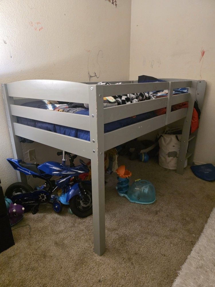 Gray Loft Twin Bed