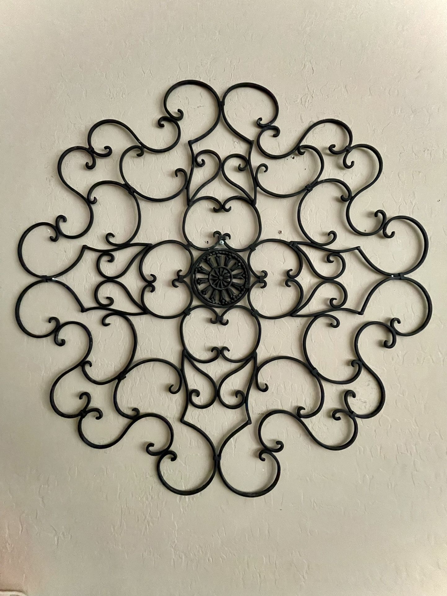 Set Of two Scroll Metal Medallion, Accent Wall Art