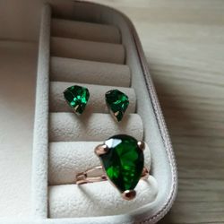 Set New Earrings and Ring Size 6.
