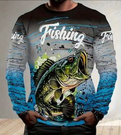 Fishing Man fashion Long Sleeve T-shirt  XL