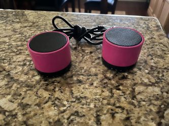 two Craig CMA3568 portable Bluetooth speaker speakers in pink