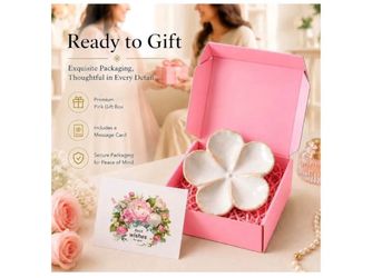 Flower-Shaped Ceramic Ring Dish Gift Set