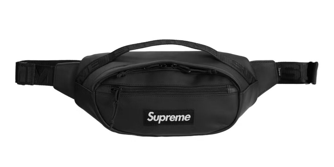 Supreme Leather Waist Bag Black