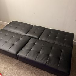 Futon sofa, 2 cup holders with charge station, can be turned to a bed