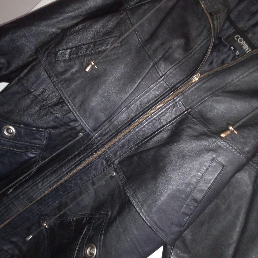 Woman's Coat Mid Drift Leather