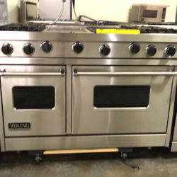 Viking 48”wide Gas Range Stove With Griddle In Stainless Steel 
