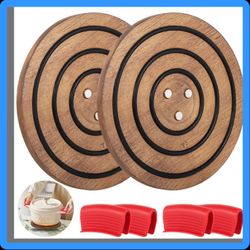 2 Pcs Magnetic Wooden Trivet, 