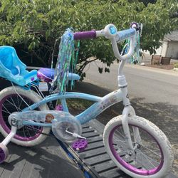 Child Children Kid Disney Frozen Elsa Bicycle Bike Trike 16” Wheels with Training Wheels Like New