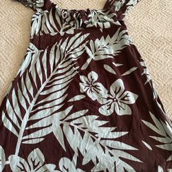 Roxy Tropical Leaf Tie Front Dress L