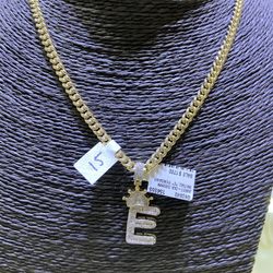 10k Gold Miami Cuban Chain And Diamond Pendant Combo For A Good Price!!