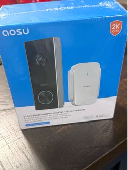 Aosu video doorbell with 2 outdoor solar motion lights