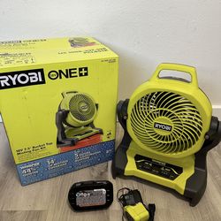 RYOBI ONE+ 18V Cordless 7-1/2 in. Bucket Top Misting Fan Kit with 1.5 Ah Battery and Charger