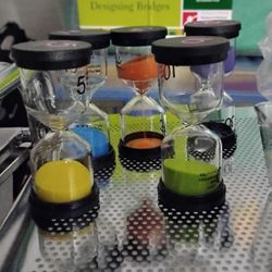 5 Count Color Coded Sand Timers 