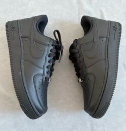 👟 Men's Nike Air Force 1 07 Low Top Sneakers Shoes -All Black US Size 9