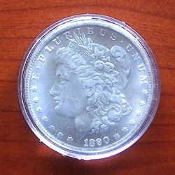 1890-CC MORGAN SILVER DOLLAR
