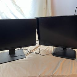 2 Monitors + Game Stop Gaming Headphones  