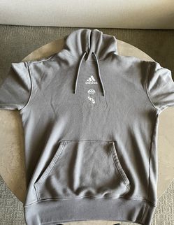 Adidas Hoodie Mens M Gray Real Madrid Spellout Football Club Pullover Soccer