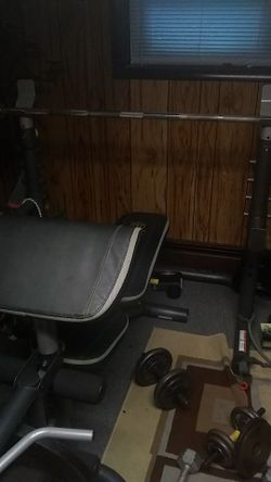 Weight bench + weights