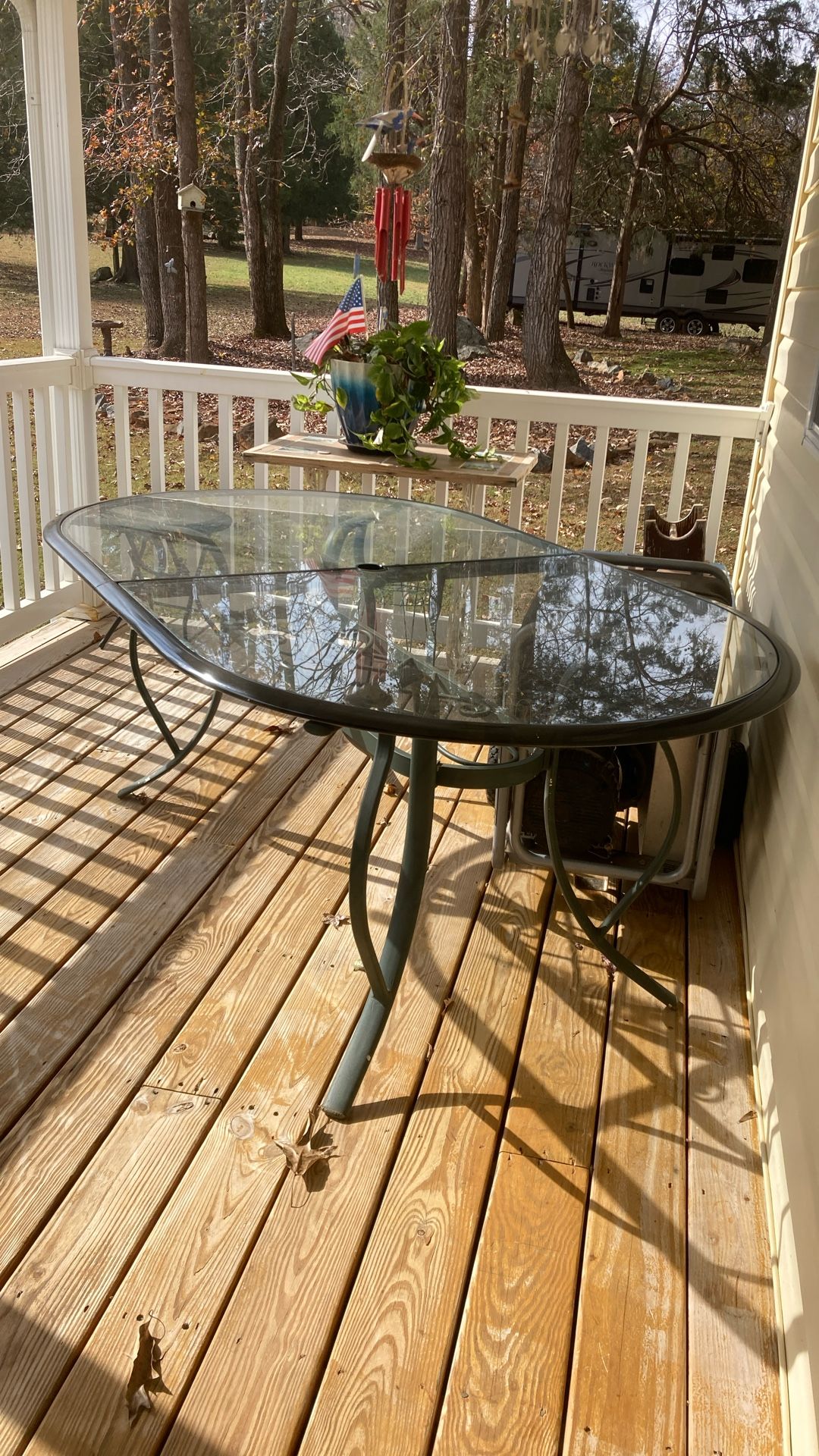 Glass Patio Table 6feet Long. 42 Inches Wide 28 Inches Tall