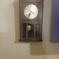 Vintage Key Wind Wall Clock