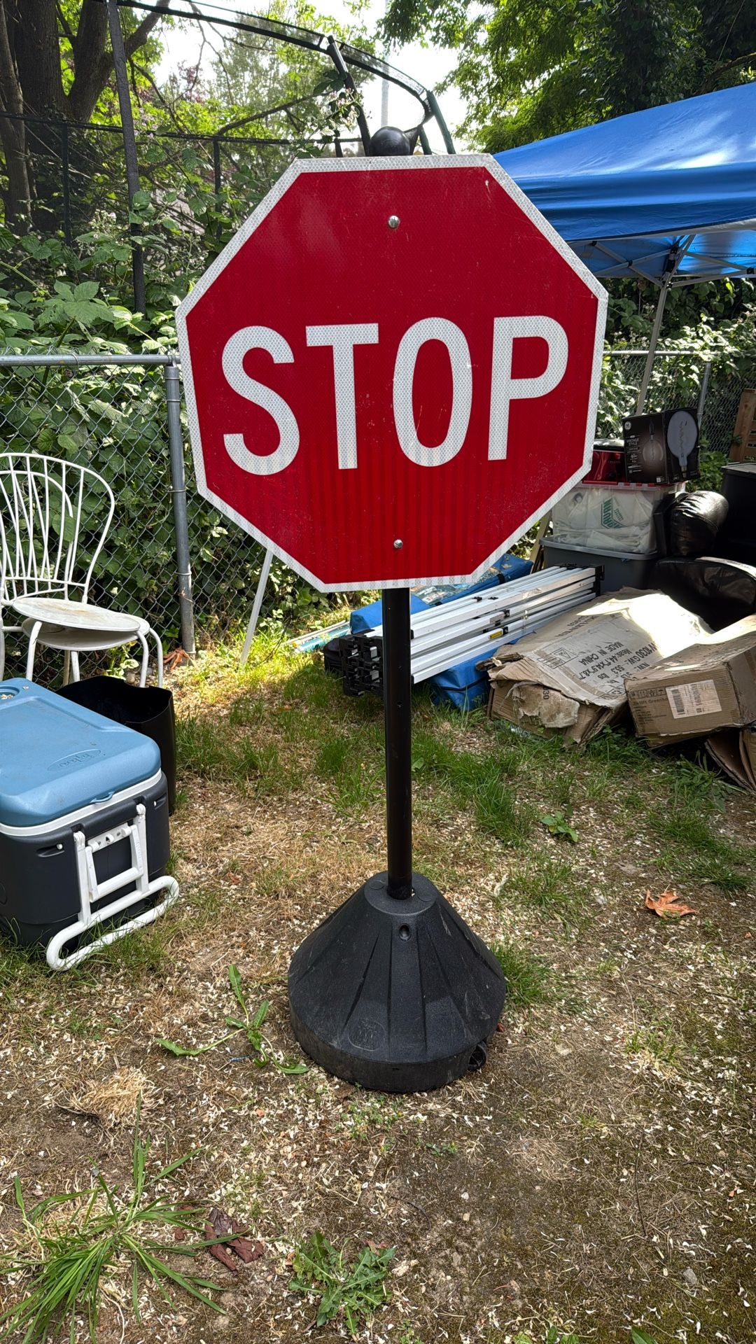 Portable Stop Sign With Base