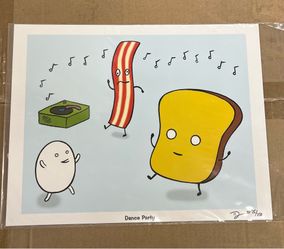 Mr. Toast Dance Party limited edition print by Dan Goodsell (11”x14”) #45/250