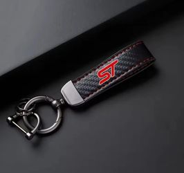 FORD ST Genuine Carbon fiber Leather key chain