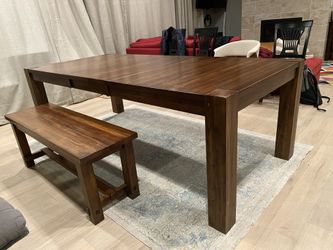 [moving sale] expandable dining table and a bench