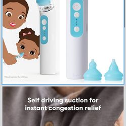 Frida Baby Electric NoseFrida Nasal Aspirator for Baby, Nose Sucker for Baby & Toddler, Upgraded Nasal Aspirator for Congestion + Allergy Relief with 