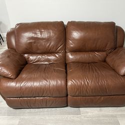  Brown Leather Loveseat Recliner 
