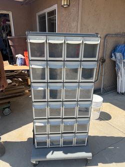 Shuter 1010548 Flip Out Bin Mobile Parts Cart - Single Sided with 24 Bins used but in great working condition $100 firm