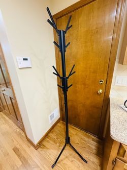 Black Metal Coat Rack adjustable