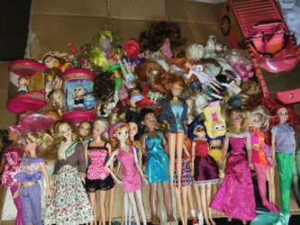 Big Bundle Of Barbies And Smaller Dolls 