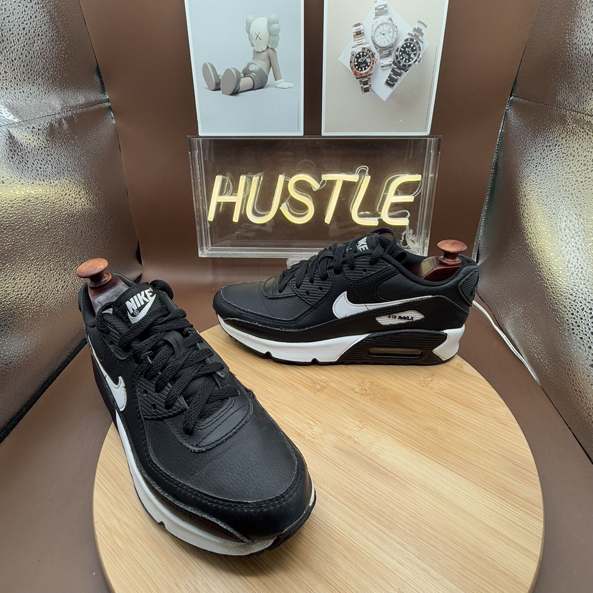 Nike Air Max 90 Black/White Big Kid GS Size 5.5 Y