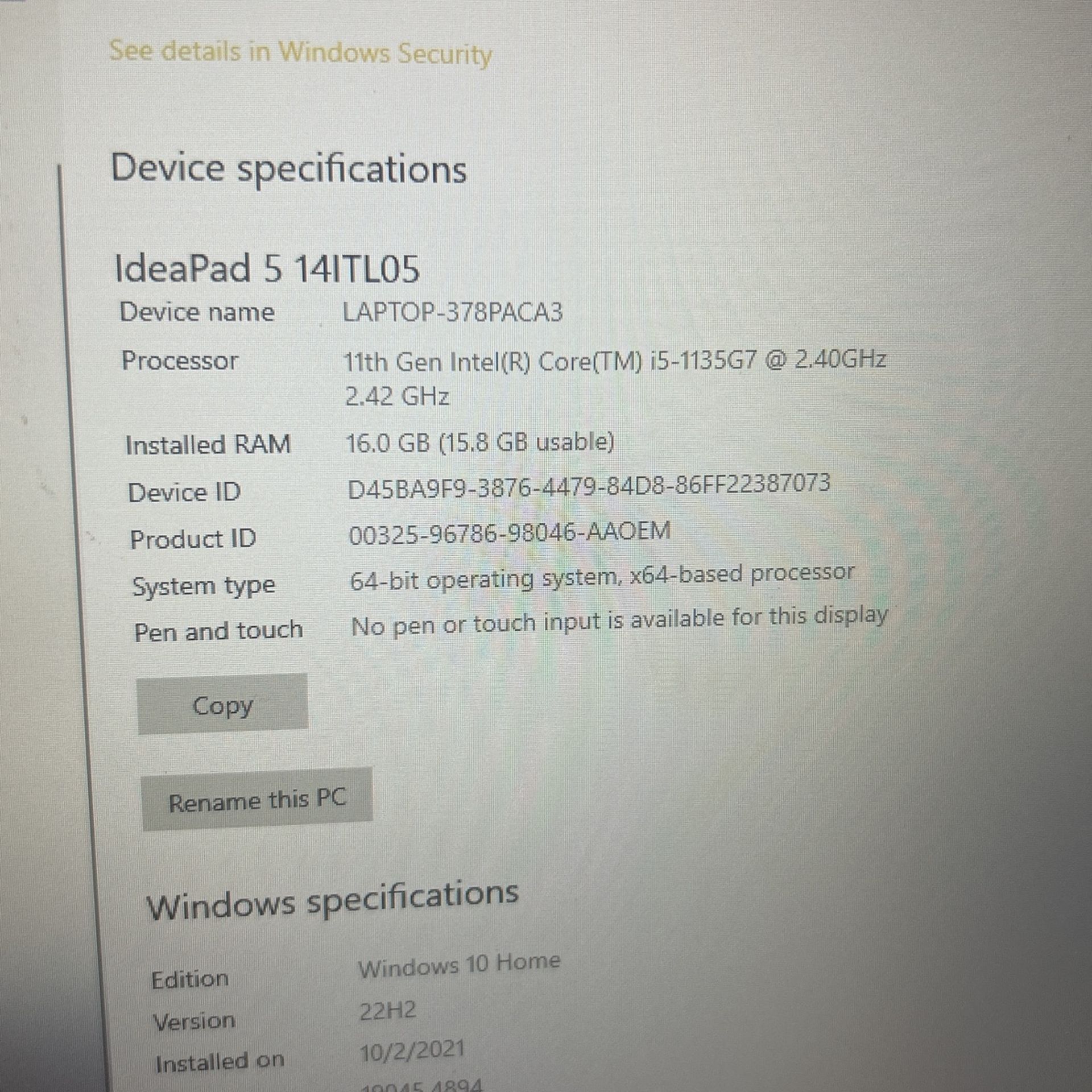 Lenovo Idea Pad 5 14itl05