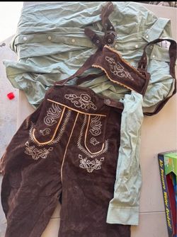 Oktoberfest Lederhosen with Suspenders and Shirt