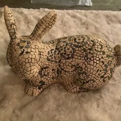 Vintage Off White And Blue Bunny 