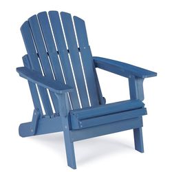 Outdoor Wooden Adirondack Chair with Pre-Assembled BackRest & SeatBoard, Patio Chair for Garden Backyard Lawn Deck Pool Beach 