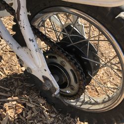 White 70R Honda  Dirt Bike