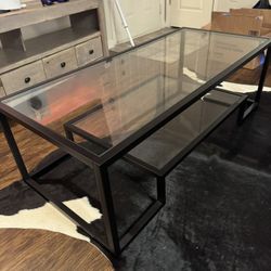 Glass Coffee Table-Black 
