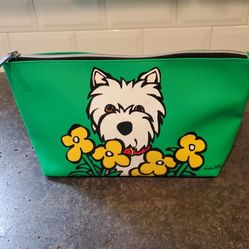Marco Tetro Westie cosmetic bag, west highland terrier green. 