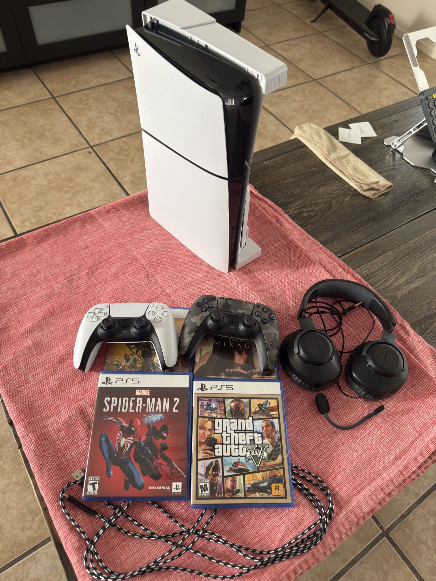 🎮 PlayStation 5 Slim (2024) + 4 Disc Games + 2 Controllers + Accessories 🔥 All-In Bundle!