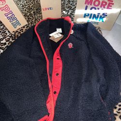 PINK SHERPA SWEATER SIZE SMALL ((NEW ))