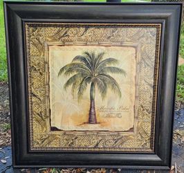 Large Framed Palm Tree Florida Beach Palm Tree Vacation Decor Picture Frame