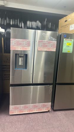 Samsung 36 in. 31 cu.ft Mega Capacity Standard Depth 3-Door French Door Refrigerator in Stainless Steel with Four Types of Ice