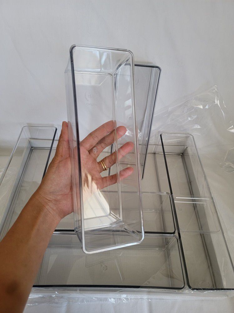 6 Piece Kitchen Drawer Organizer, Clear Plastic  Storage, Best For Drawer Organizing, For Utensils Drawer, or Other Crafts Drawer, NEW SEALED.