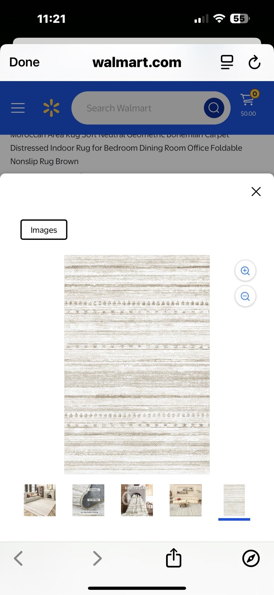 VUNATE Washable Area Rug – Brown/Beige Pattern