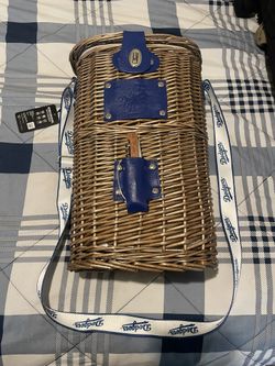 LA Dodgers Wicker Wine Bottle Cooler Bag