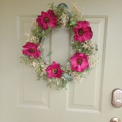 Hanging Fushia Wreath